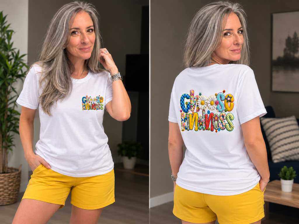 T-Shirt Impresa a estilo 3D "Choose Kindness"