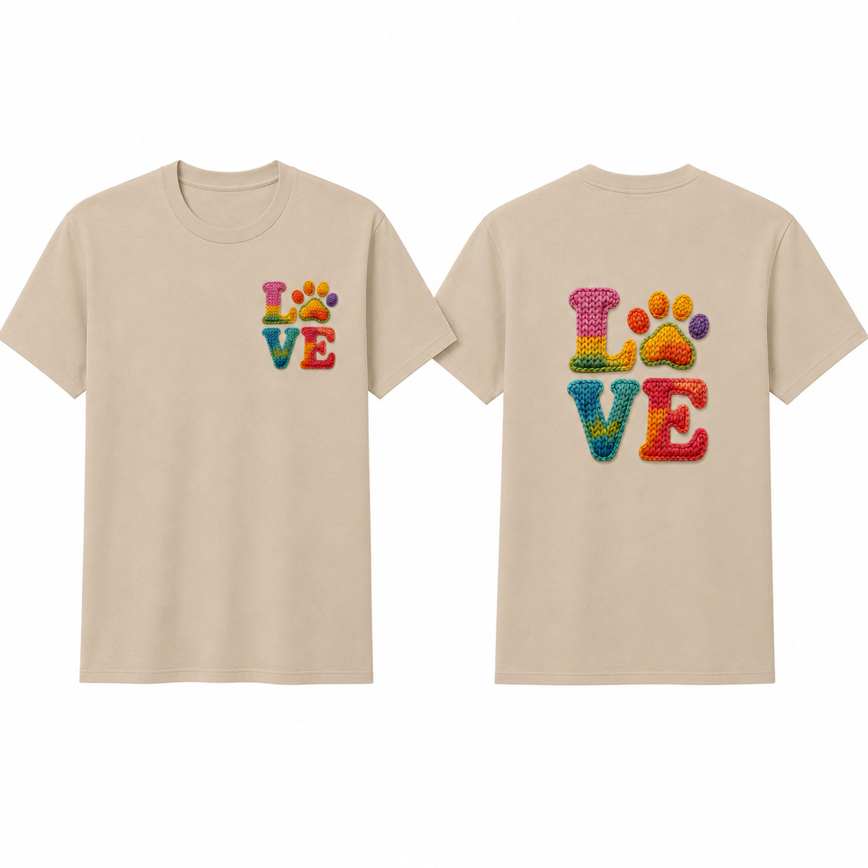 T-Shirt Impresa a estilo 3D "Love" con huellita
