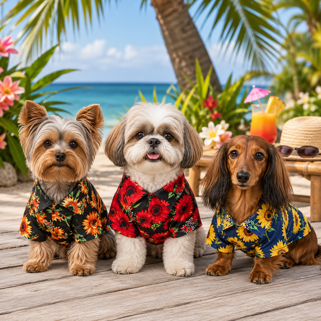 Camisa para mascota estilo hawaiana