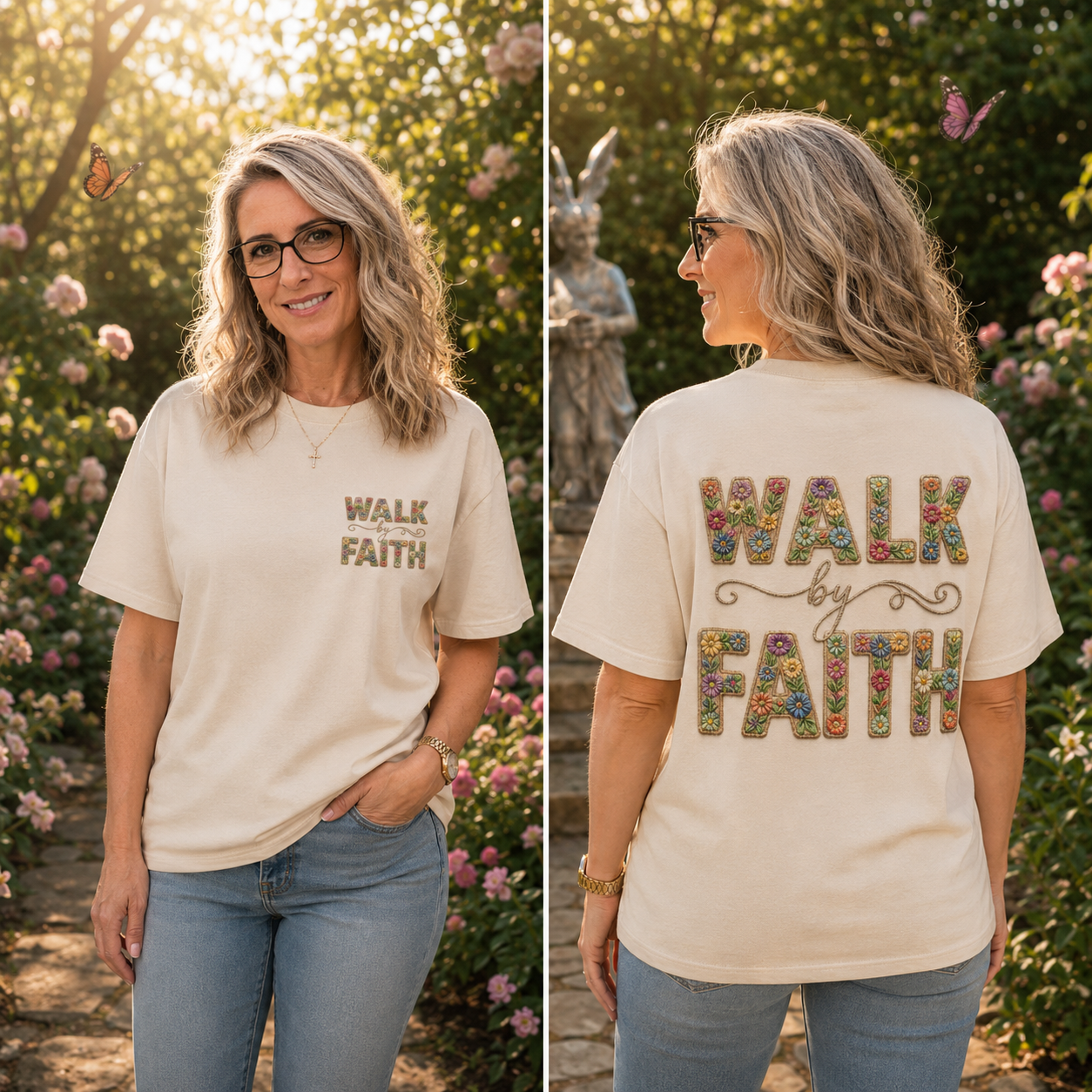T-Shirt impresa a estilo 3D "Walk by Faith"