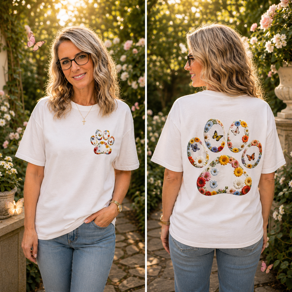T-Shirt con huella de mascota impresa