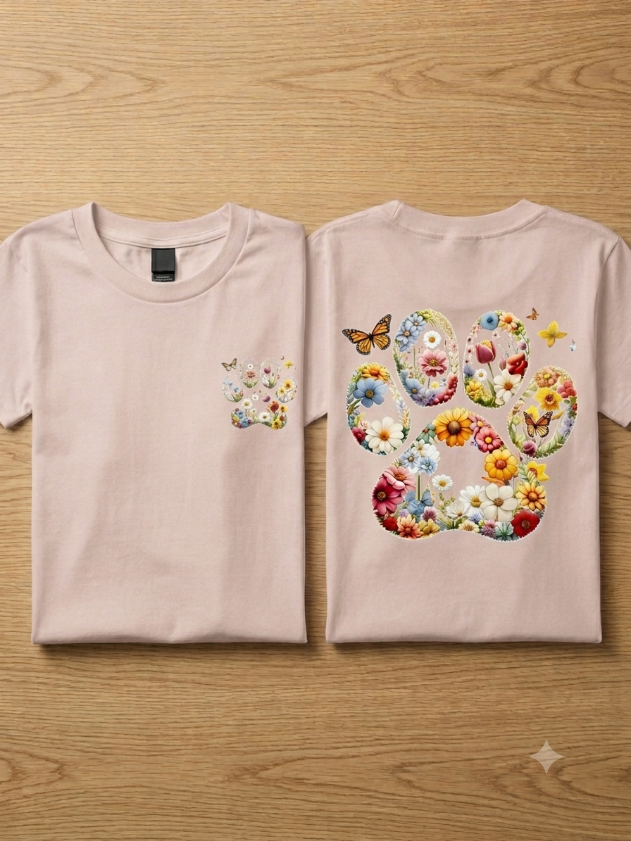 T-Shirt con huella de mascota impresa