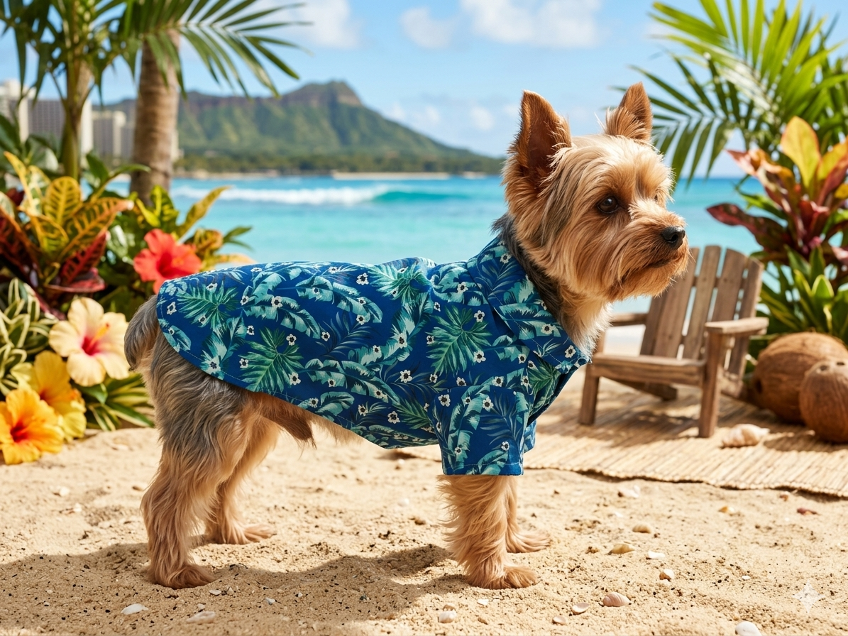 Camisa para mascota estilo hawaiana
