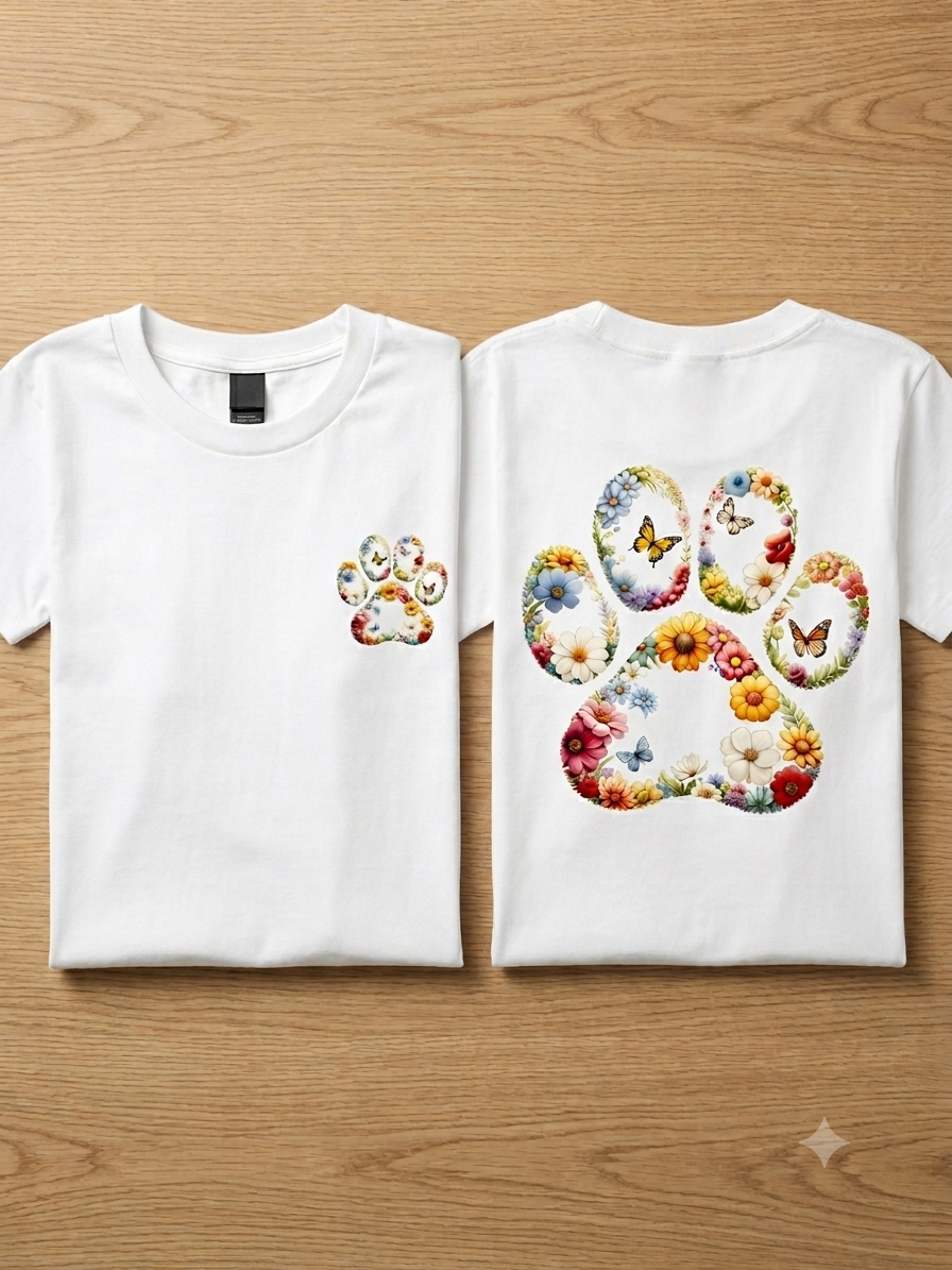 T-Shirt con huella de mascota impresa