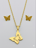 Set de collar y aretes con mariposa