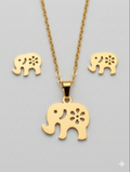 Set de collar y aretes con elefante