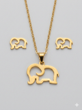 Set de collar y aretes con elefante