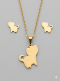 Set de collar y aretes con gato