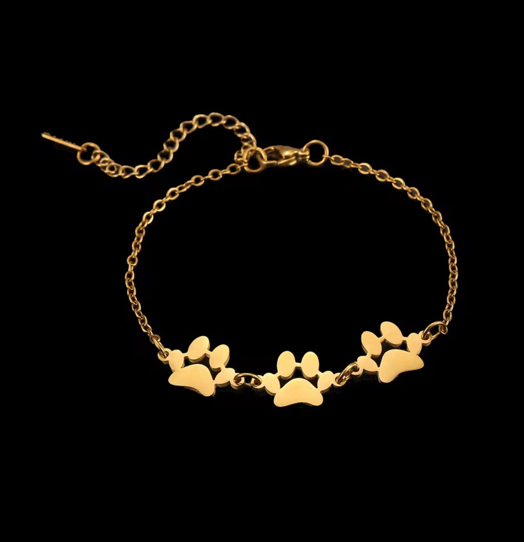 Pulsera con tres huellas de mascotas