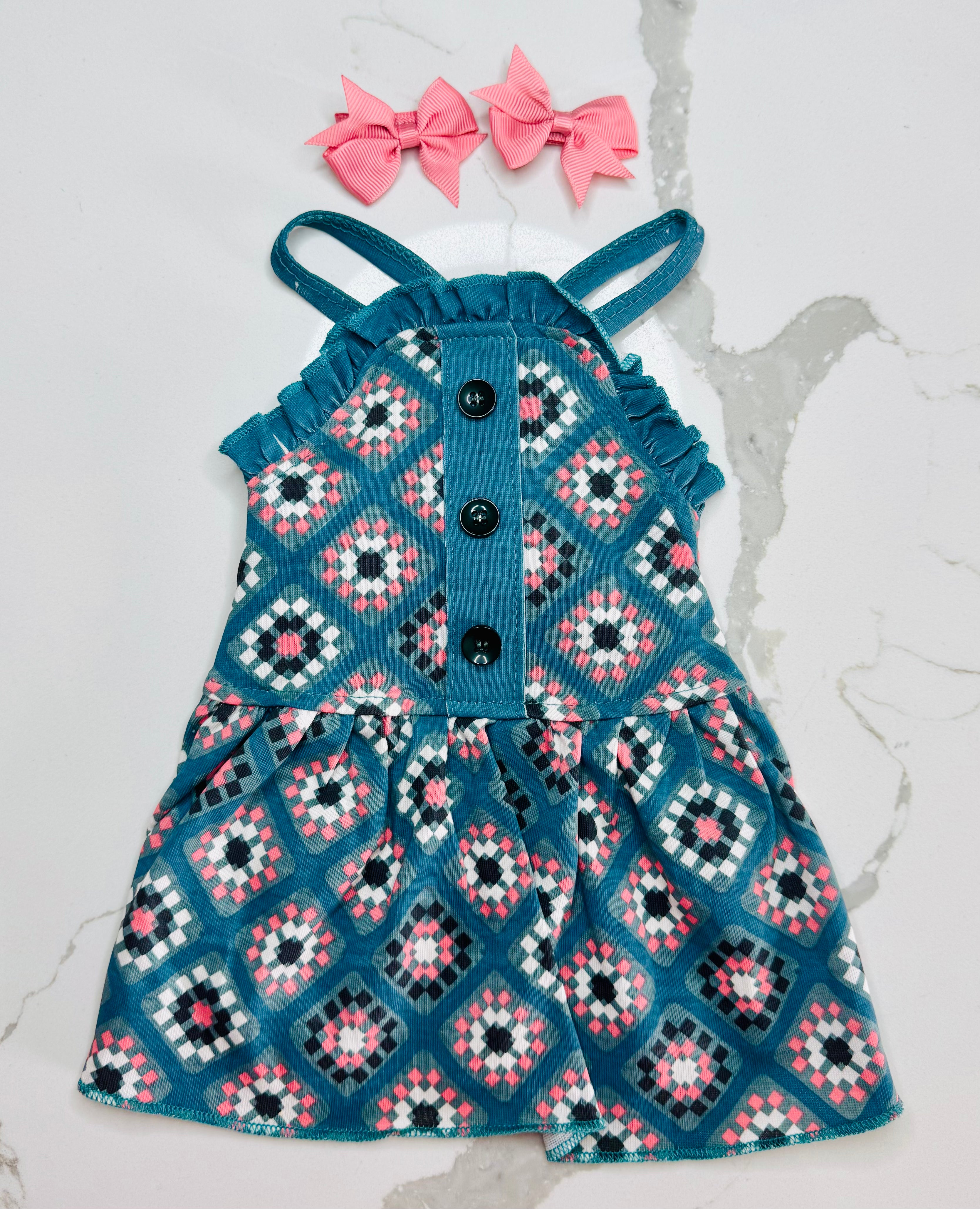 Vestido para mascota + Lazitos para el pelo