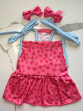 Vestido para mascota + lazitos para el pelo