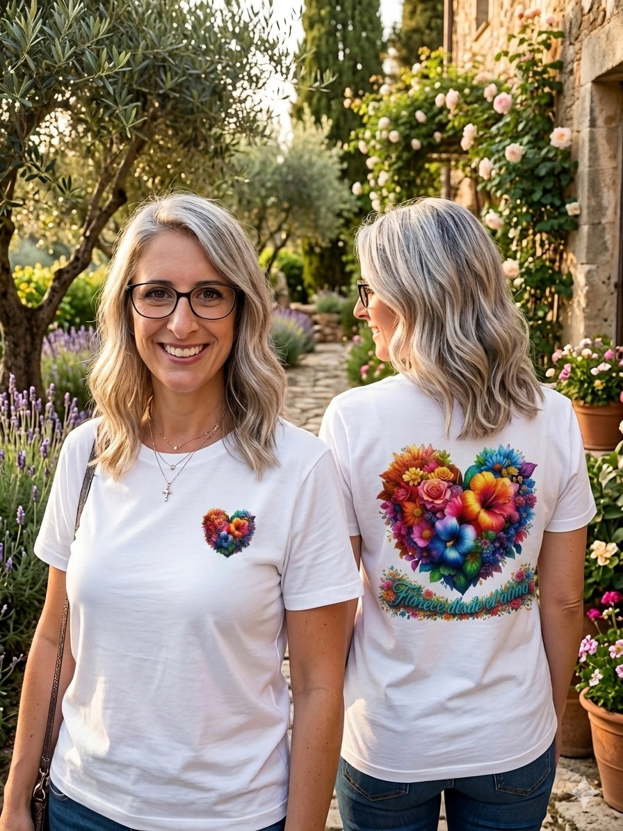 T-Shirt Impresa a estilo 3D "Florece desde el alma"