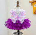 Vestido para mascota con tutu y mariposa + lazitos para el pelo.