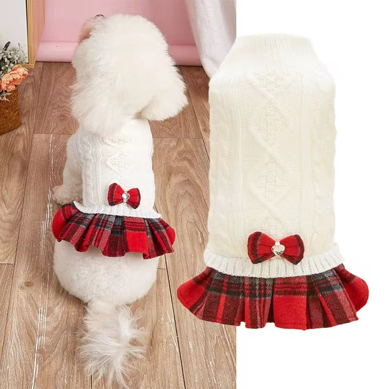 Vestido para mascota con lazitos para el pelo