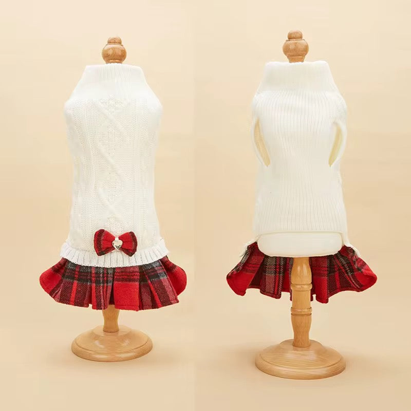 Vestido para mascota con lazitos para el pelo