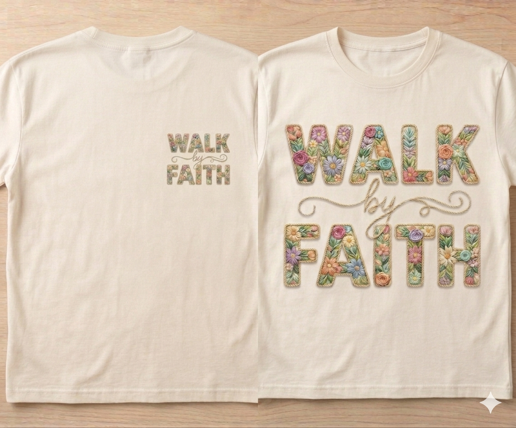T-Shirt impresa a estilo 3D "Walk by Faith"