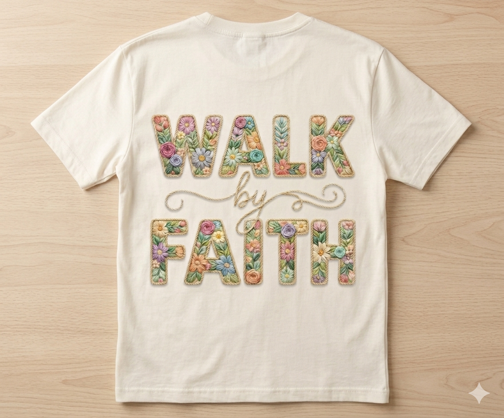 T-Shirt impresa a estilo 3D "Walk by Faith"