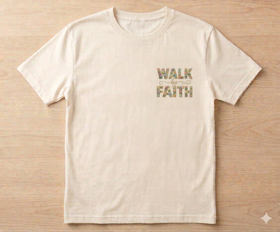 T-Shirt impresa a estilo 3D "Walk by Faith"